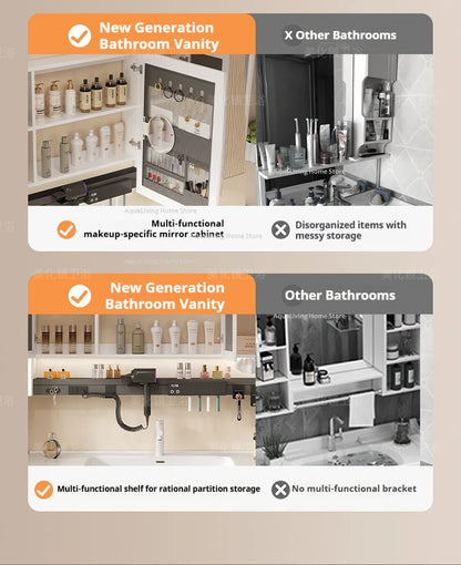Modern Smart Bathroom Mirror Cabinet Wall-Mounted Vanity Mirror
