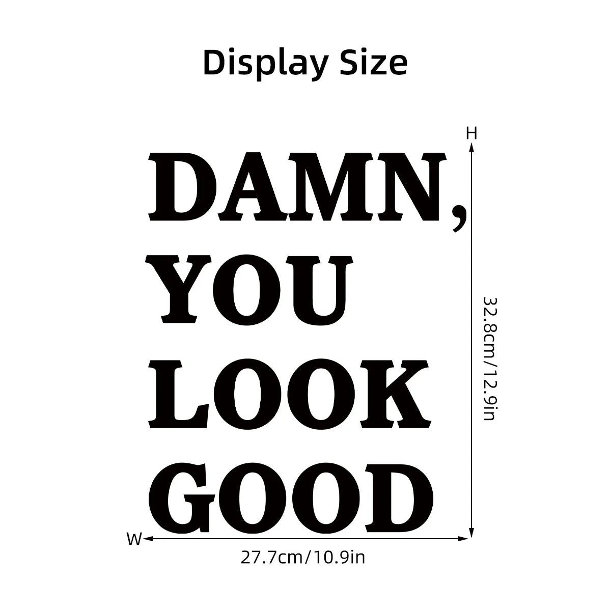 1pc Encouraging Text Wall Mirror Sticker Furniture Decor