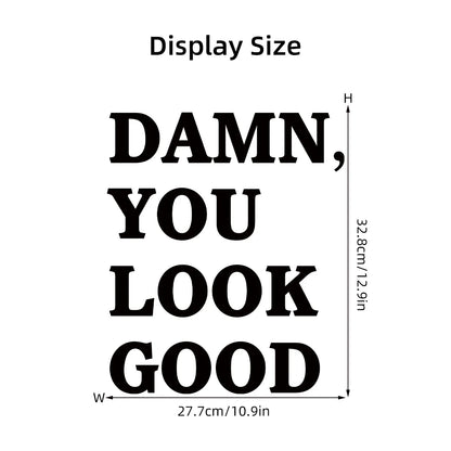 1pc Encouraging Text Wall Mirror Sticker Furniture Decor