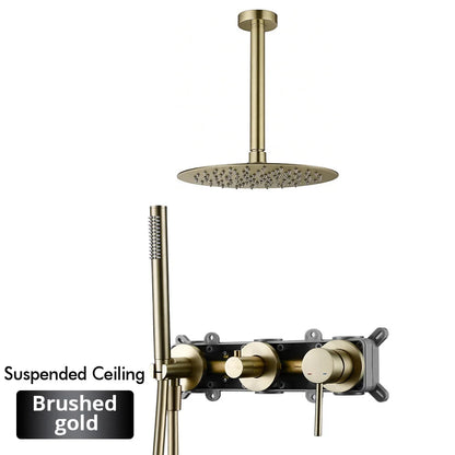 Gunmetal Shower Faucet 8-16 Wall Mounted Concealed Control