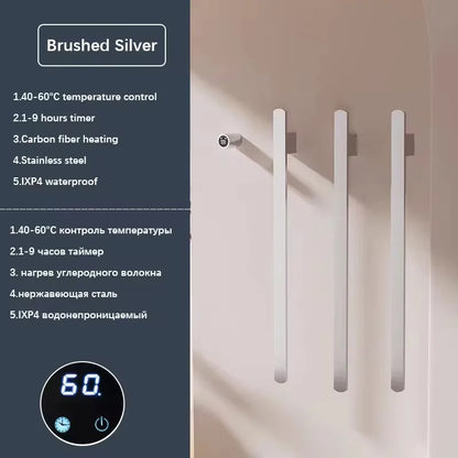 Bathroom Towel Warmer Hidden Wires Electric Heated Towel