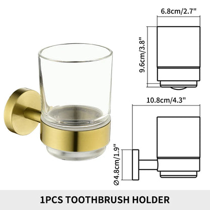 Bathroom Hardware Brushed Gold Toilet Brush Holder Robe