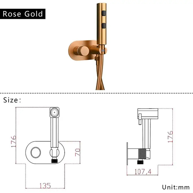 Brass Wall Mount Toilet Bidet Sprayer Faucet Cold