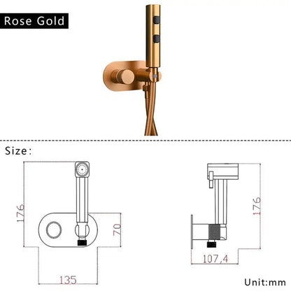 Brass Wall Mount Toilet Bidet Sprayer Faucet Cold
