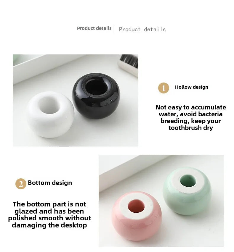 Pc Mini Ceramics Handmade Toothbrush Holder Stand Bathroom