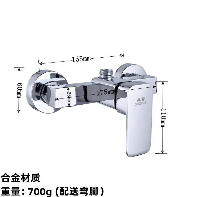 Brass Shower Faucet Mixer Valve Shower Head Hidden