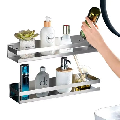 Stainless Steel Floating Shelf Rustproof Wall Mounted Nail-Free