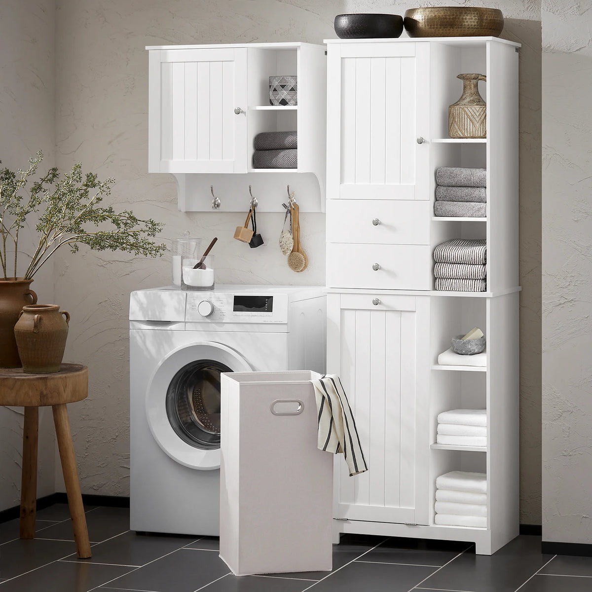Sobuy Bzr104 High Wardrobe Fold-Out Bathroom Wardrobe Narrow