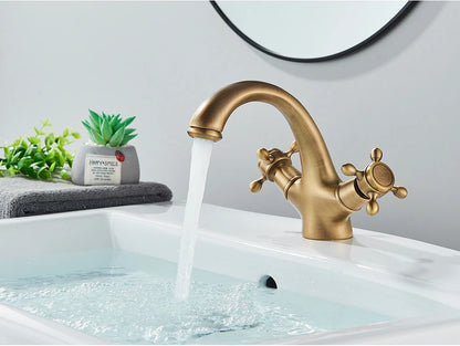 Gold/Antique Brass Bathroom Basin Sink Faucet Mixer Tap