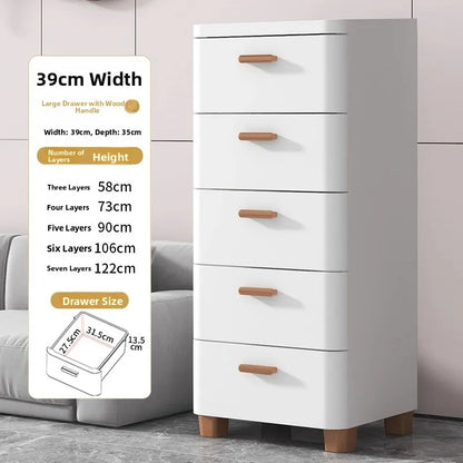 Narrow Multi-Layer Drawer Style Storage Cabinet Bathroom
