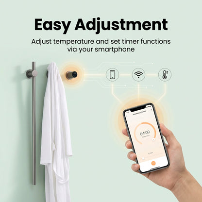 Gray Vertical Heated Towel Rail Large Towels &