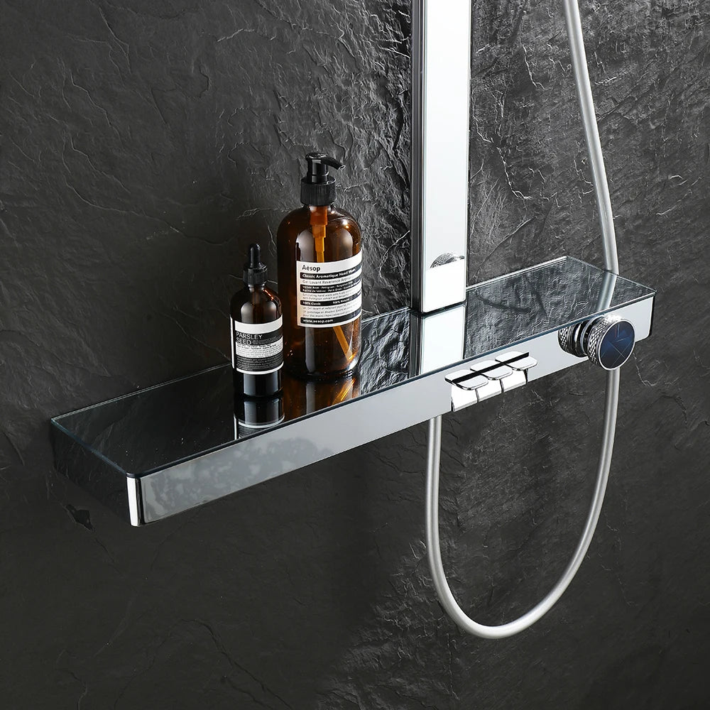Chrome Digital Piano Bathroom Shower 12 Inch Round