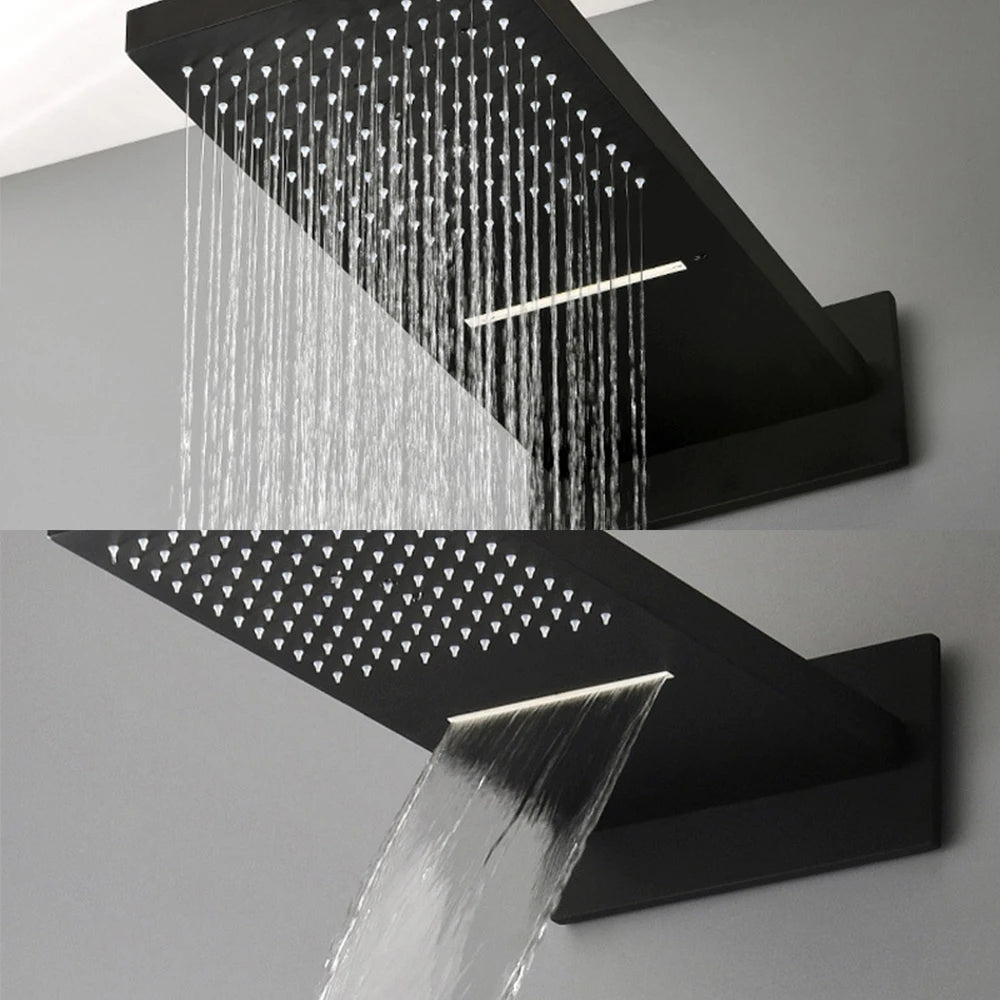 Kemaidi Matte Black Shower Faucet Rectangular Dual-Function
