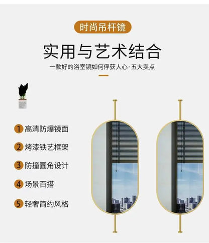 Size60x90cm Ceiling Oval Hanging Mirror Modern Simple Decoration