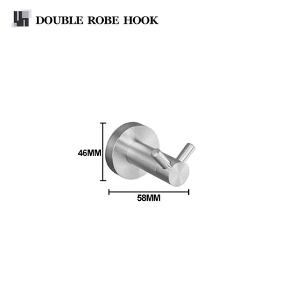 Brushed Nickel Bathroom Towel Bar Bath Robe Hook
