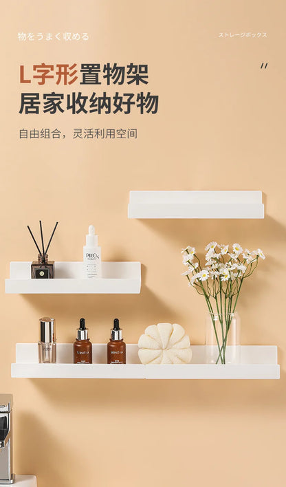 White Corner Shower Caddy No Drill Bathroom Shelf