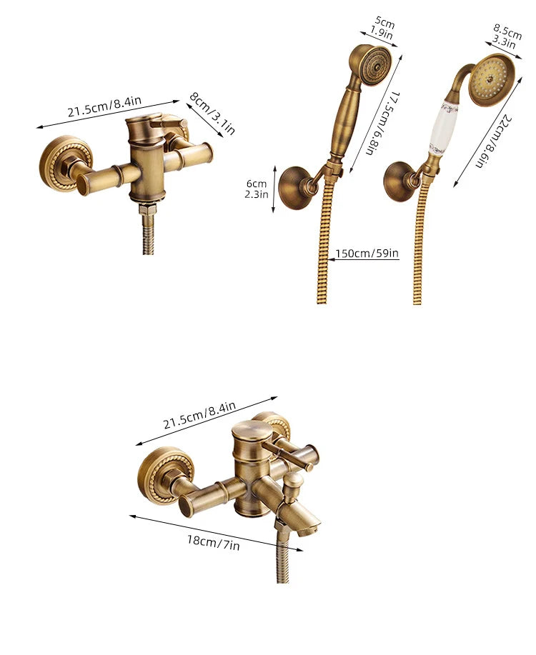 Antique Bathroom Shower Faucet Cold Bathtub Mixer Crane