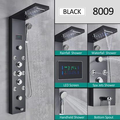 Led Shower Panel Tower System Rain Waterfall Shower