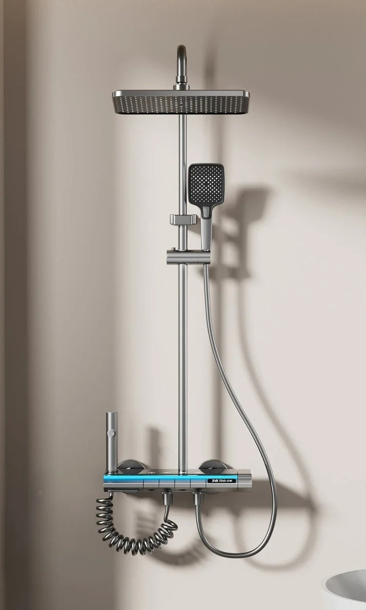 4-Way Rainlfall Shower System Smart Digital Bathroom Shower