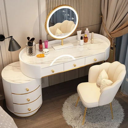 Pink White Vanity Table Women Luxury Nail European