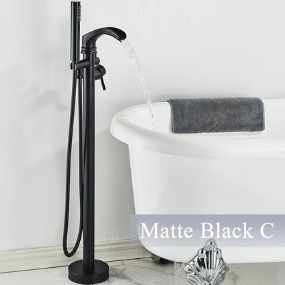 Rozin Black Floor Standing Bathtub Faucet Colors Standing