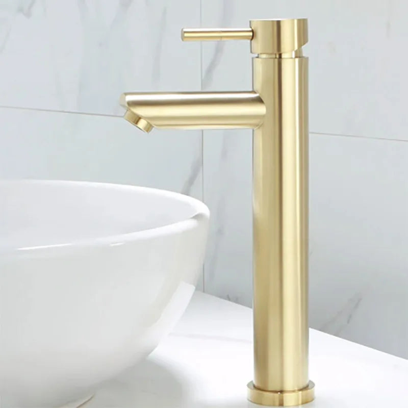 Brushed Gold Bathroom Faucet Modern Lavatory Vanity Sink