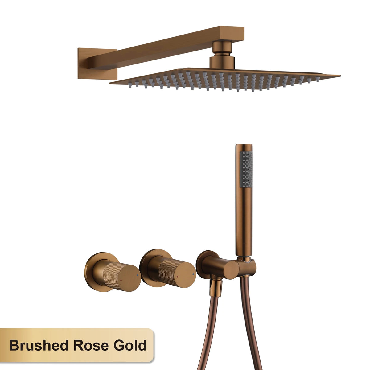 Luxury Bathroom Brass Gun Grey Wall-Mounted Shower System