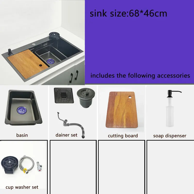 Nano Sink Matte Black Above Mount Washing Basin