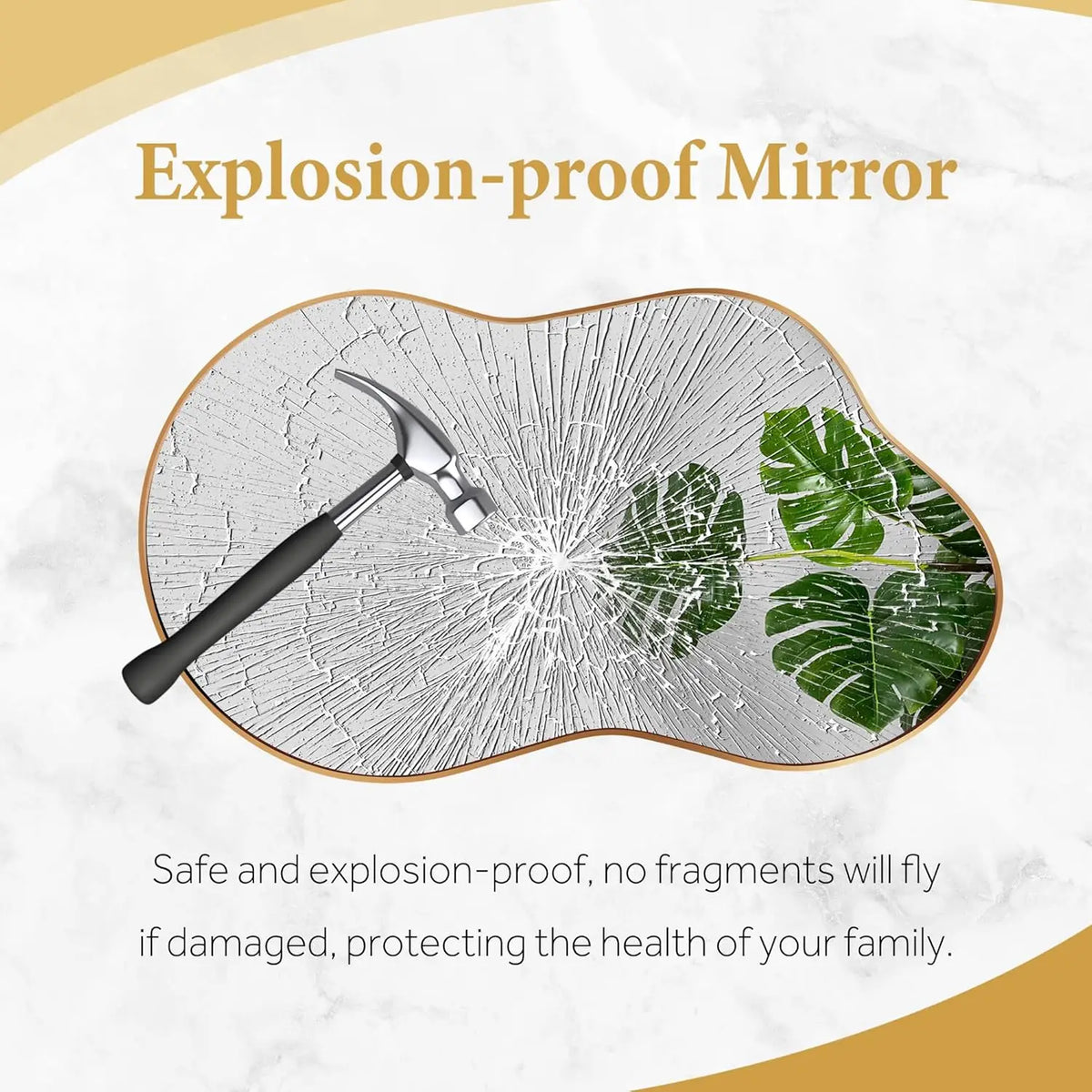 Wall Mirror Decorative Bathroom Mirror Irregular Metal Frame