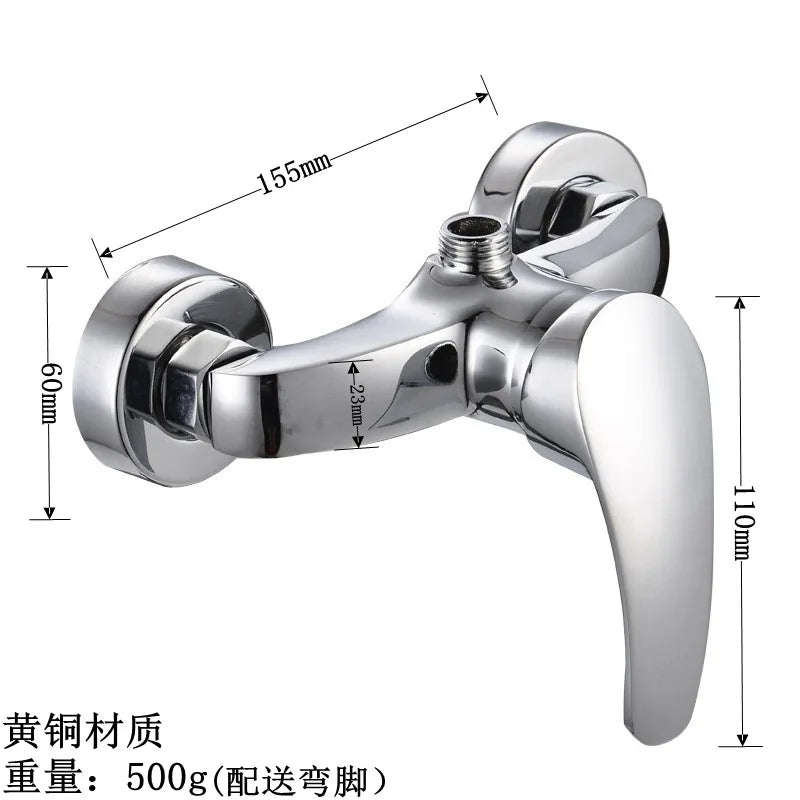Brass Shower Faucet Mixer Valve Shower Head Hidden