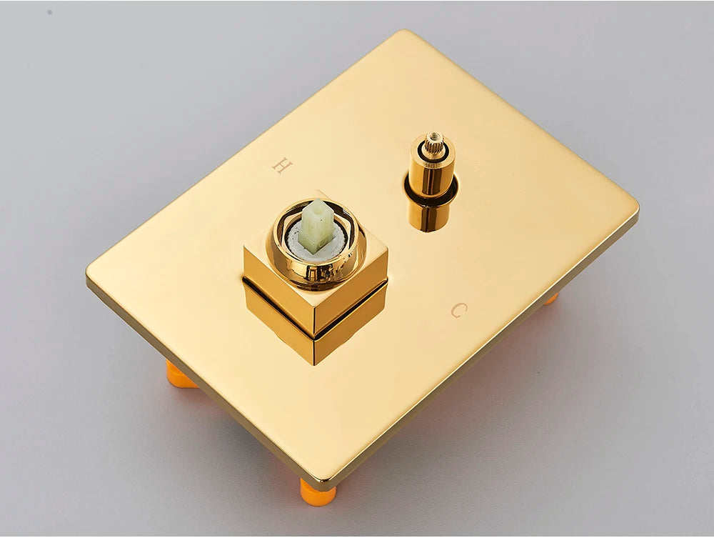 Golden Shower Faucets 2-Ways Rainfall Shower System Wall