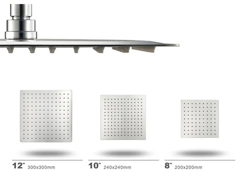 Square Rain Shower Head 304 Stainless Steel Ceiling