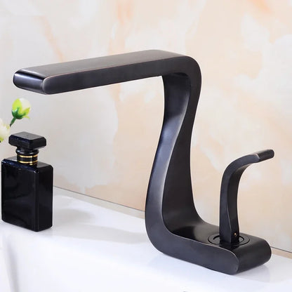 Luxury White Gold Bathroom Mixer Tap Brass Wash