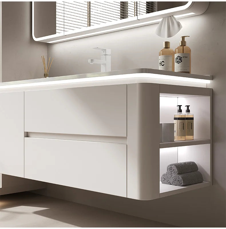 Led Light Ensuite Bathroom Cabinet Basin Designs Mirror