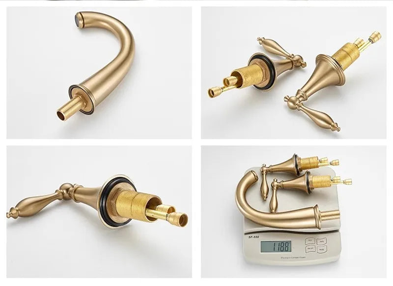 Brushed Gold Bathroom Faucet Total Brass Basin Faucet