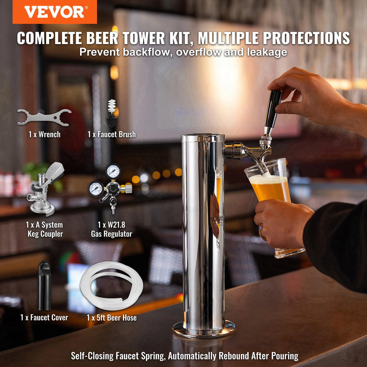 Succebuy Kegerator Tower Kit Tap Beer Conversion Kit