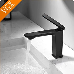 Vgx Brushed Gold Bathroom Faucets Square Basin Mixer
