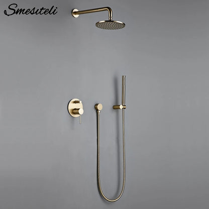 Shower System Wall Mount Bathroom Bath Faucet Brass
