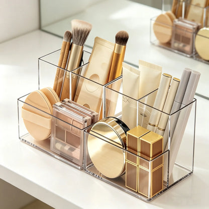 1/2pc Transparent Makeup Storage Box Acrylic Mirror Cabinet