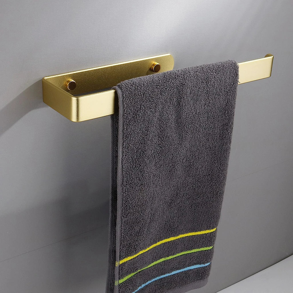 Towel Holder Bathroom Rack Bar Golden Roll Paper