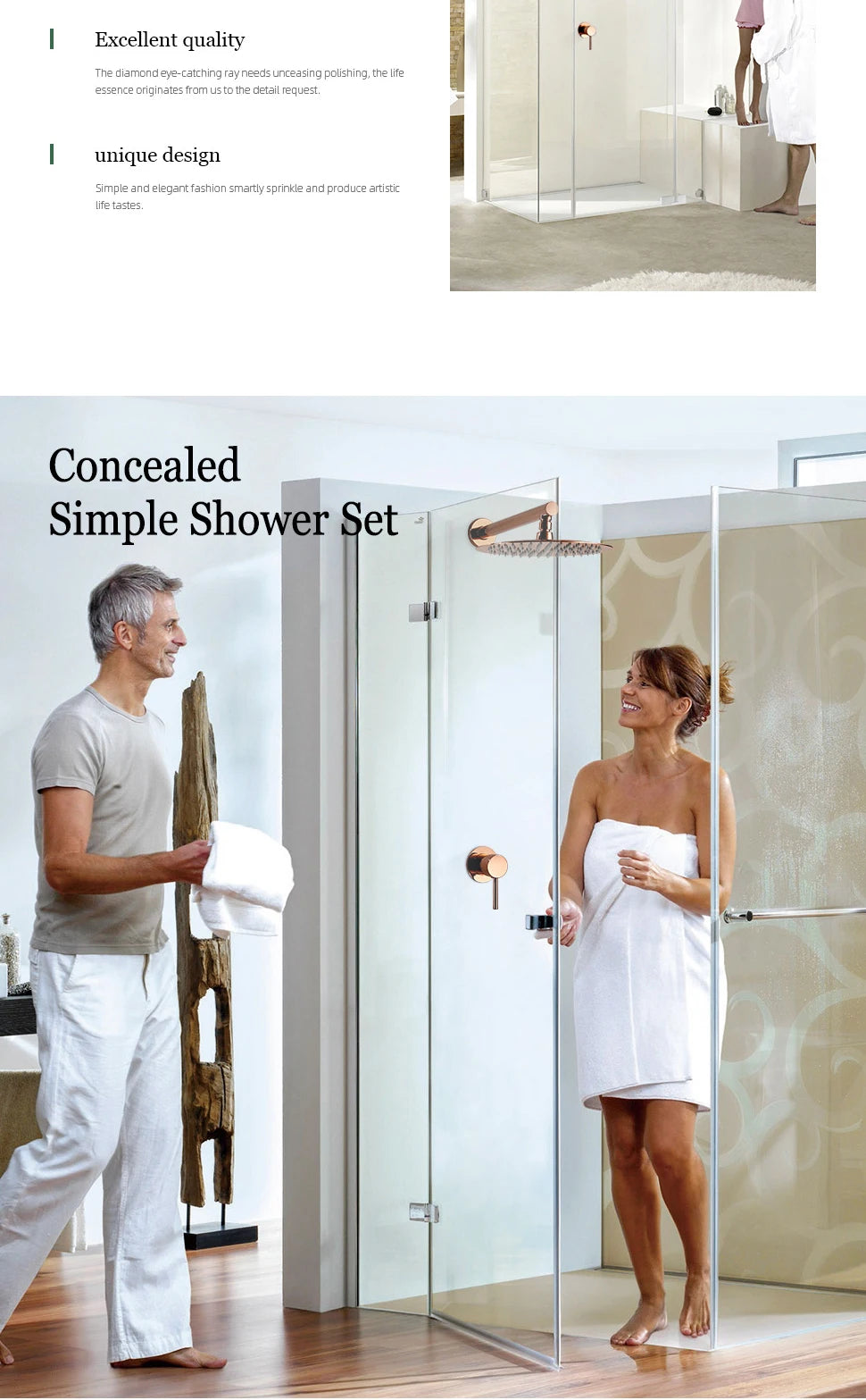 Bathroom Faucet Rose Gold Shower Wall Mounted 8/10/12
