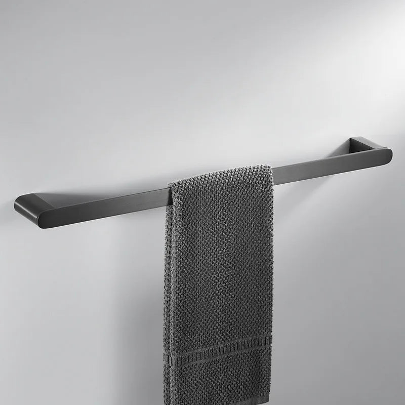 Gunmetal Grey Full Brass Bathroom Storage Towel Rack