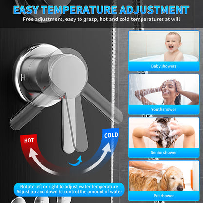 Function Shower Column Panel Stainless Steel Rain Massage
