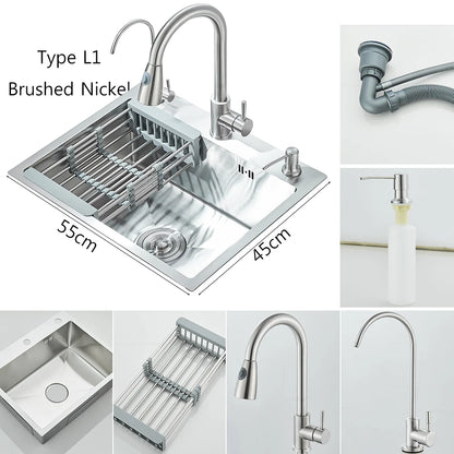 Brushed Nickel Stainless Steel Sinks Recessed Sinks Taps