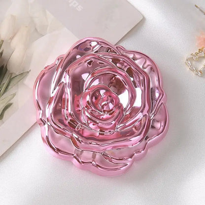 Double Sided Pocket Mirror Retro Rose Pattern Compact