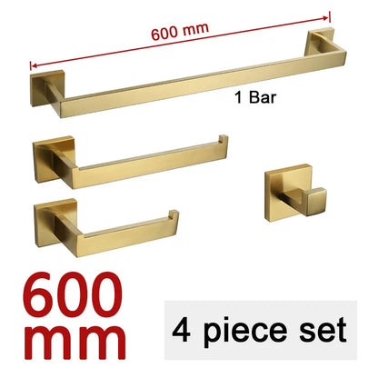 Gold Brushed Bathroom Hardware Towel Bar Rail Toilet
