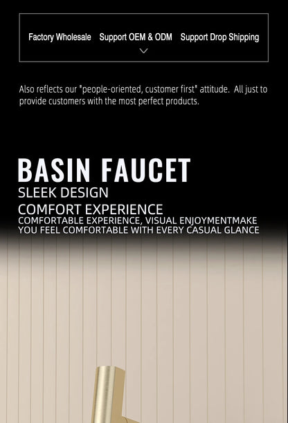 Brushed Gold Basin Faucet Lifting Pull Down Digital
