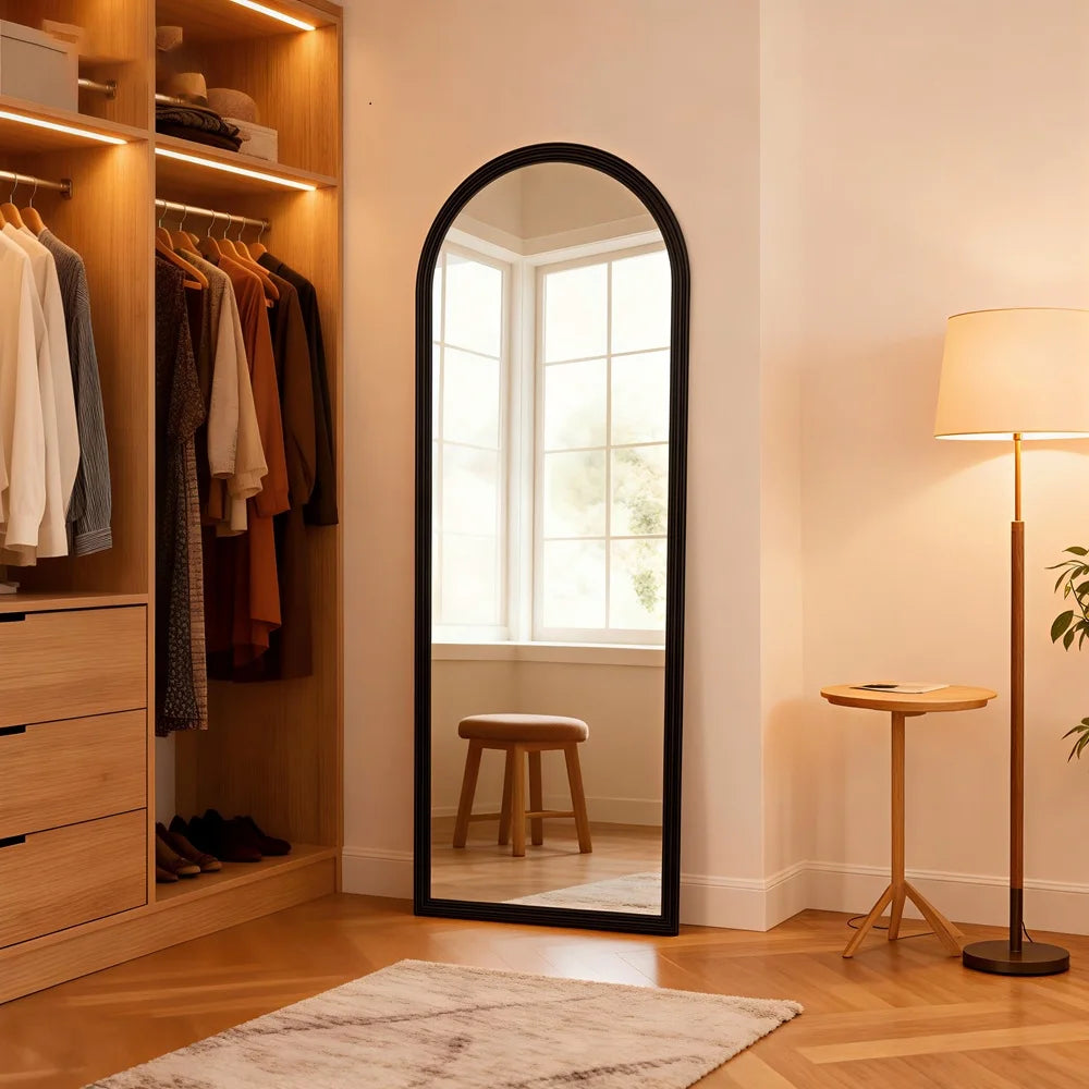 Arc Full Body Mirror 160x50cm Solid Wood Frame