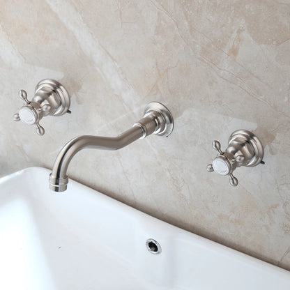 Kemaidi Bathroom Faucet Antique Brass Wall Mounted Bathroom