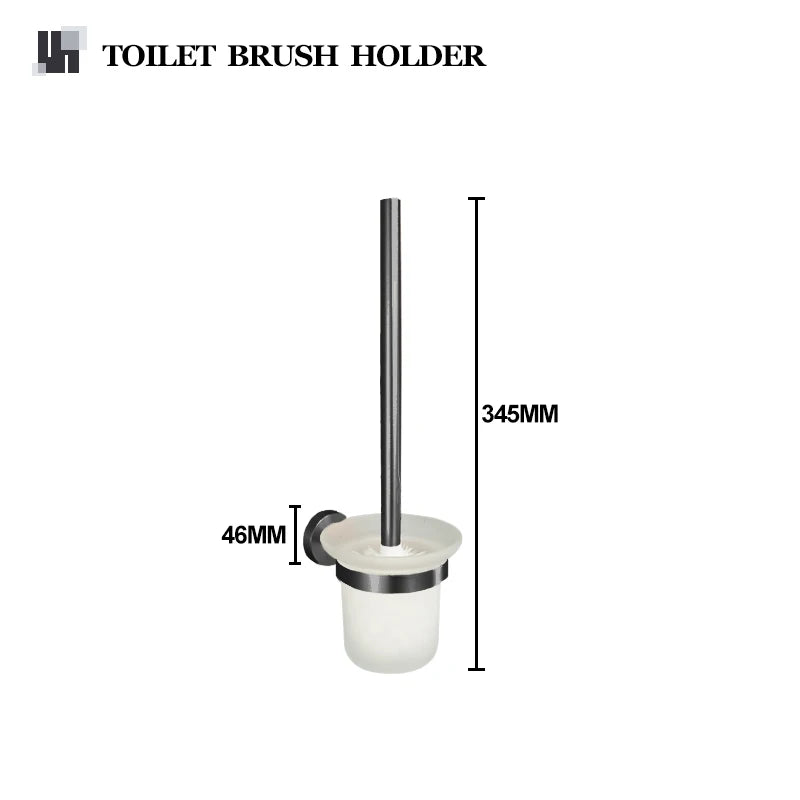 Grey Bathroom Hardware Kit Stainless Steel Round Wall